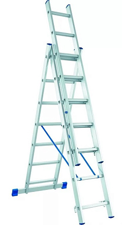 Лестница 3-х секционная алюминиевая 3*7 Лестница 3-х секционная алюминиевая 3*7