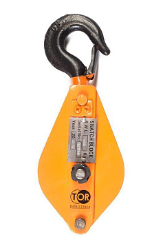 Блок монтажный однорольный с  крюком TOR HQG(L) K1-2,0 т с откидной щекой (K)*